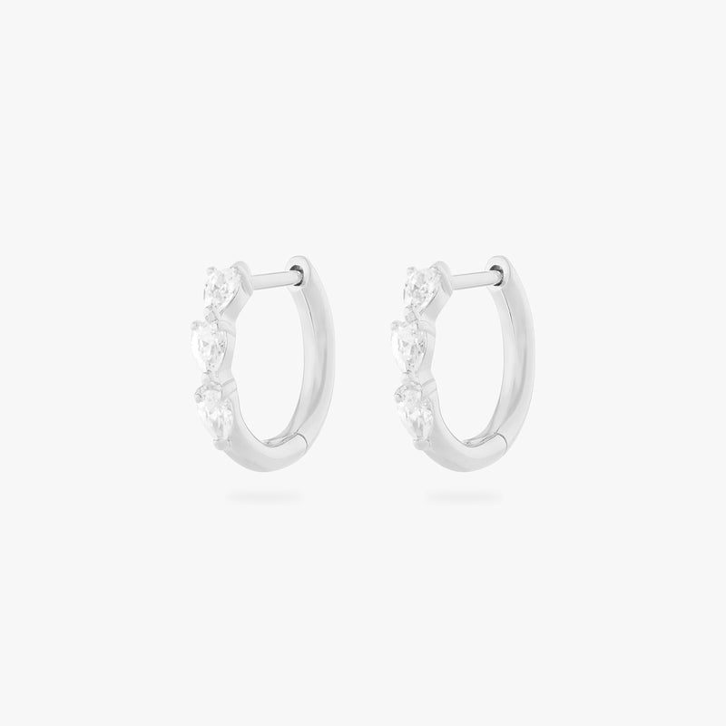 Mini Pave Pear Huggie