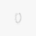 mini pave pear huggie in silver with clear pear cz stones color:null|silver/clear