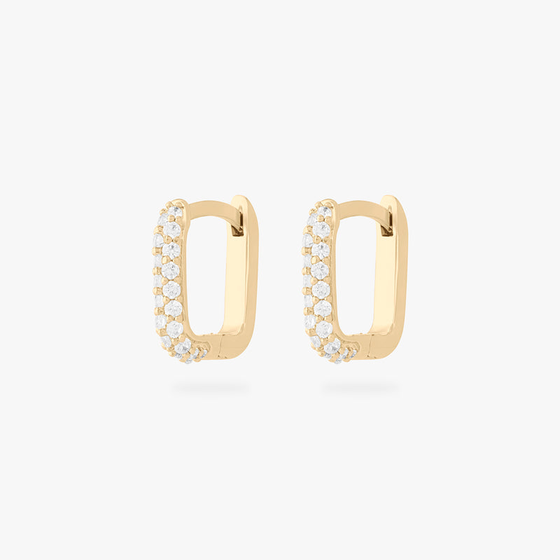 Square Pave Huggie