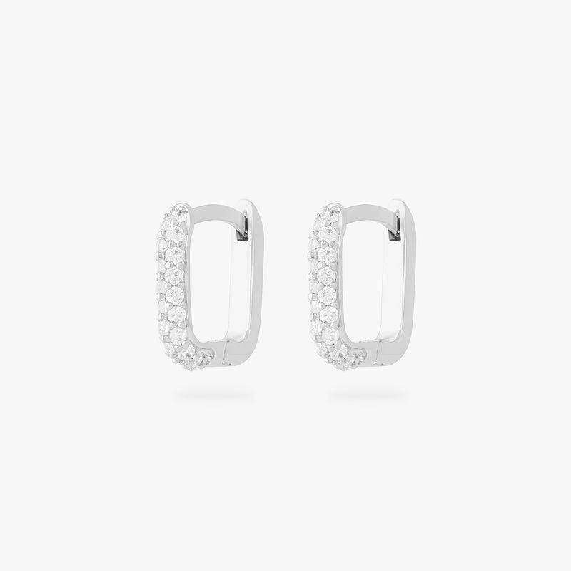 Square Pave Huggie