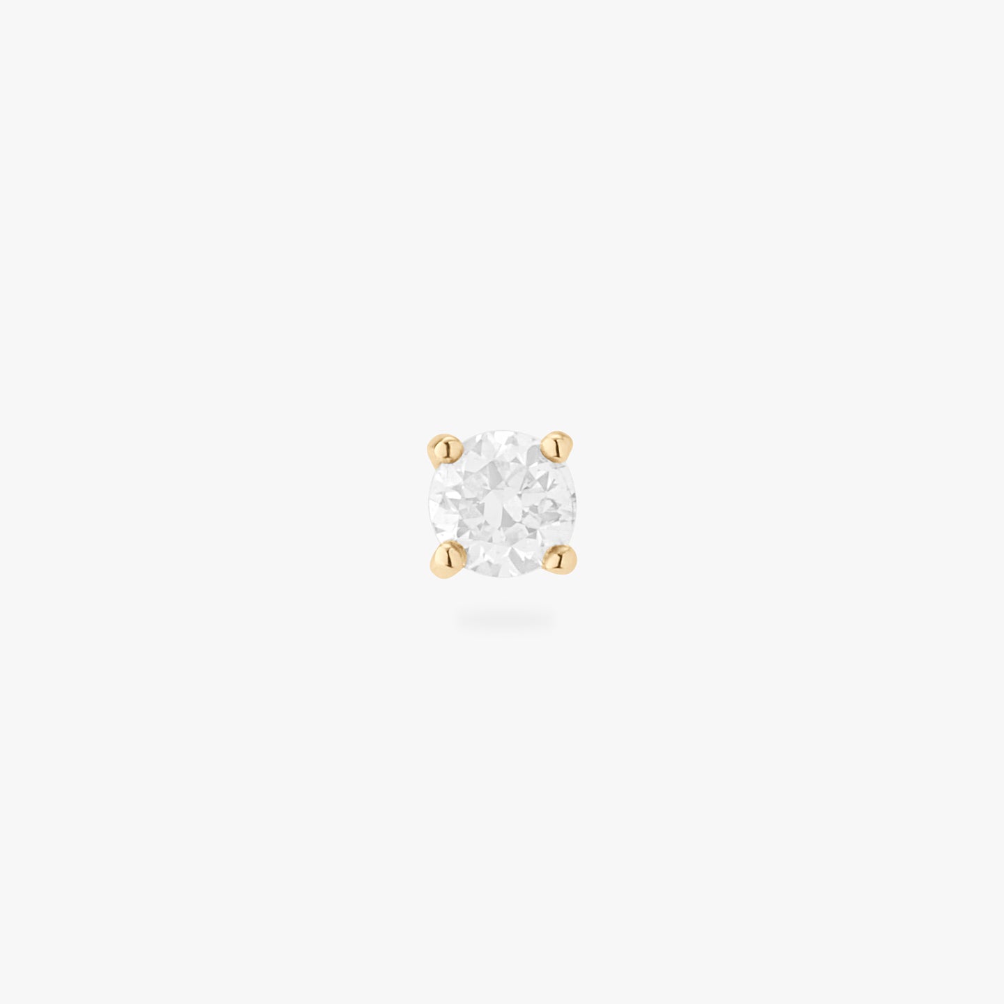 LAB GROWN DIAMOND FLATBACK POST SET IN 14K YELLOW GOLD 6MM LENGTH color:null|yellow gold/clear