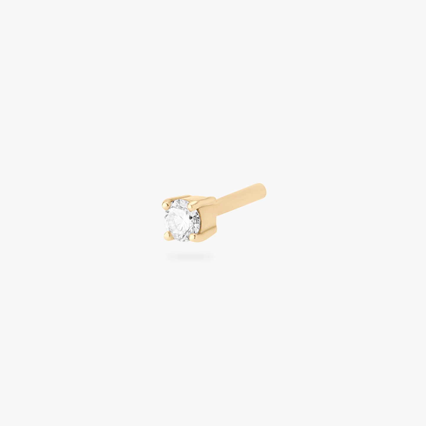 LAB GROWN DIAMOND FLATBACK POST SET IN 14K YELLOW GOLD 8MM LENGTH color:null|yellow gold/clear