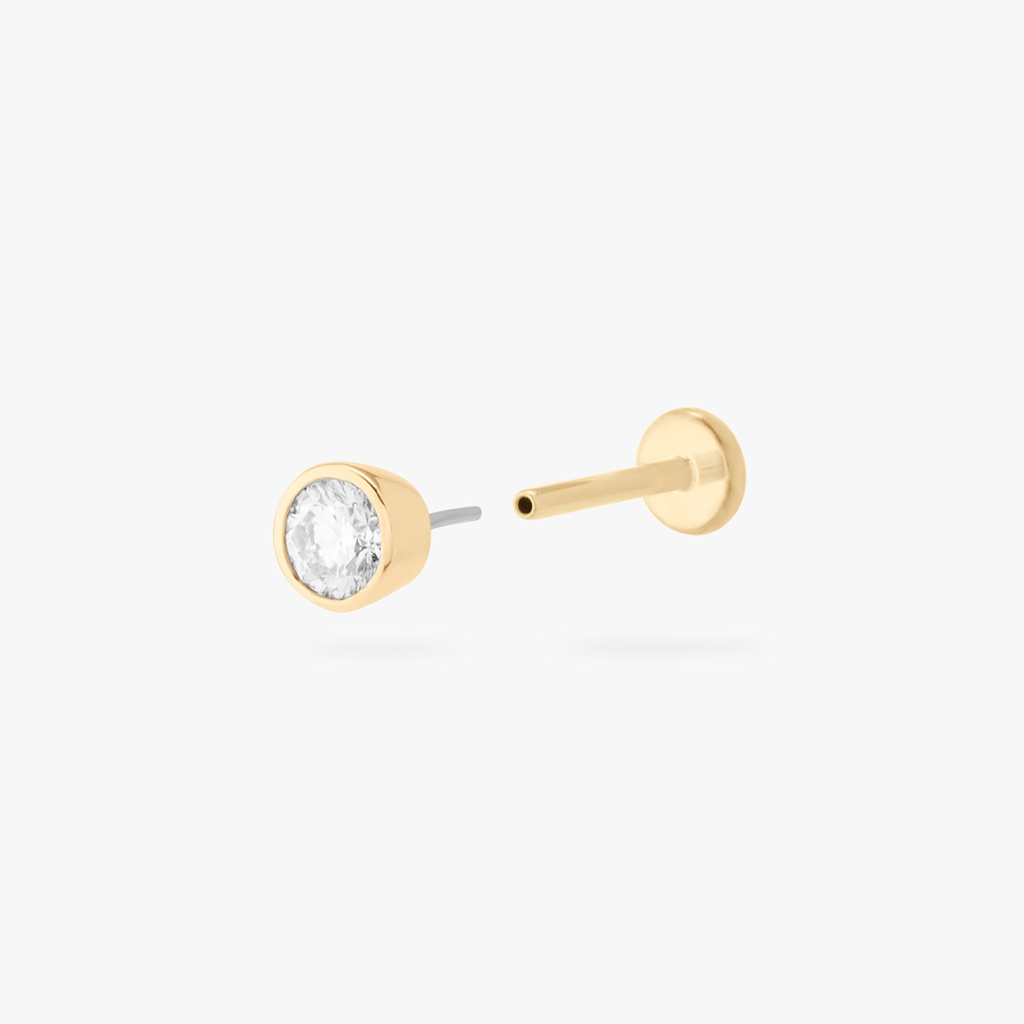 bezel lab grown diamond set in 14k yellow gold color:null|yellow gold/clear