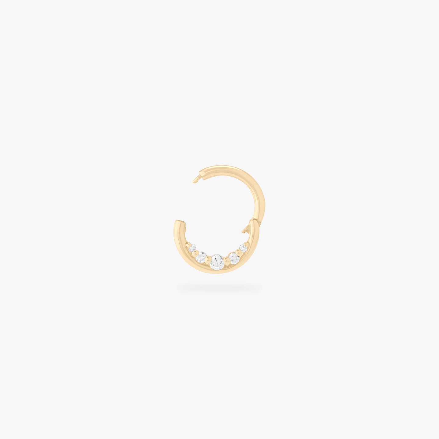 front set clicker with lab grown diamonds in 14k yellow gold color:null|yellow gold/clear