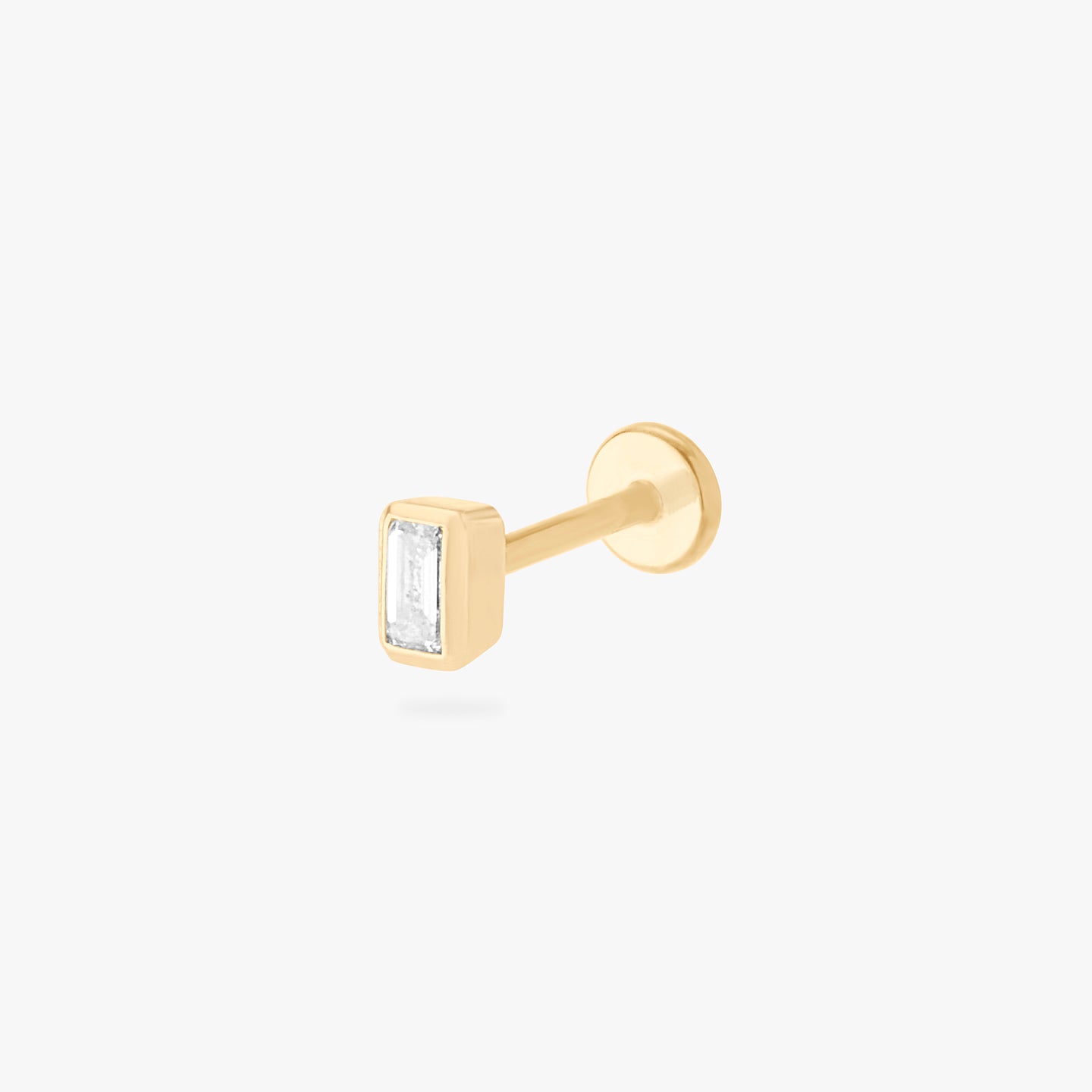 BEZEL BAGUETTE LAB GROWN DIAMOND SET IN 14K YELLOW GOLD color:null|yellow gold/clear