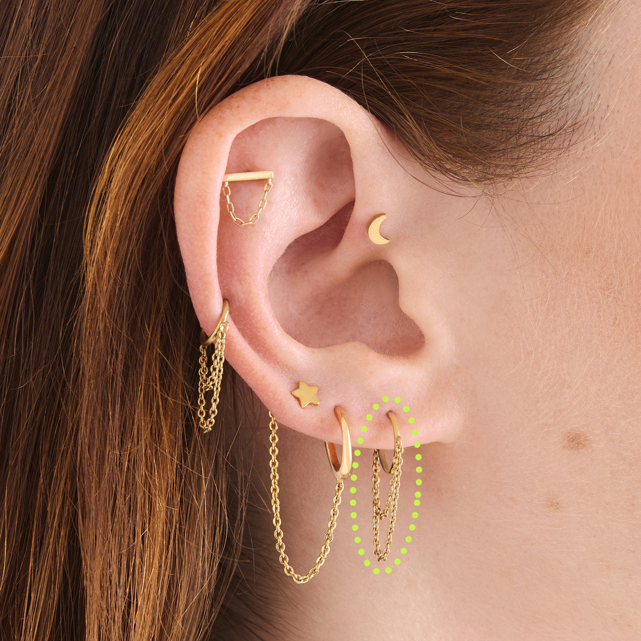 Earrings fashion for upper piercing