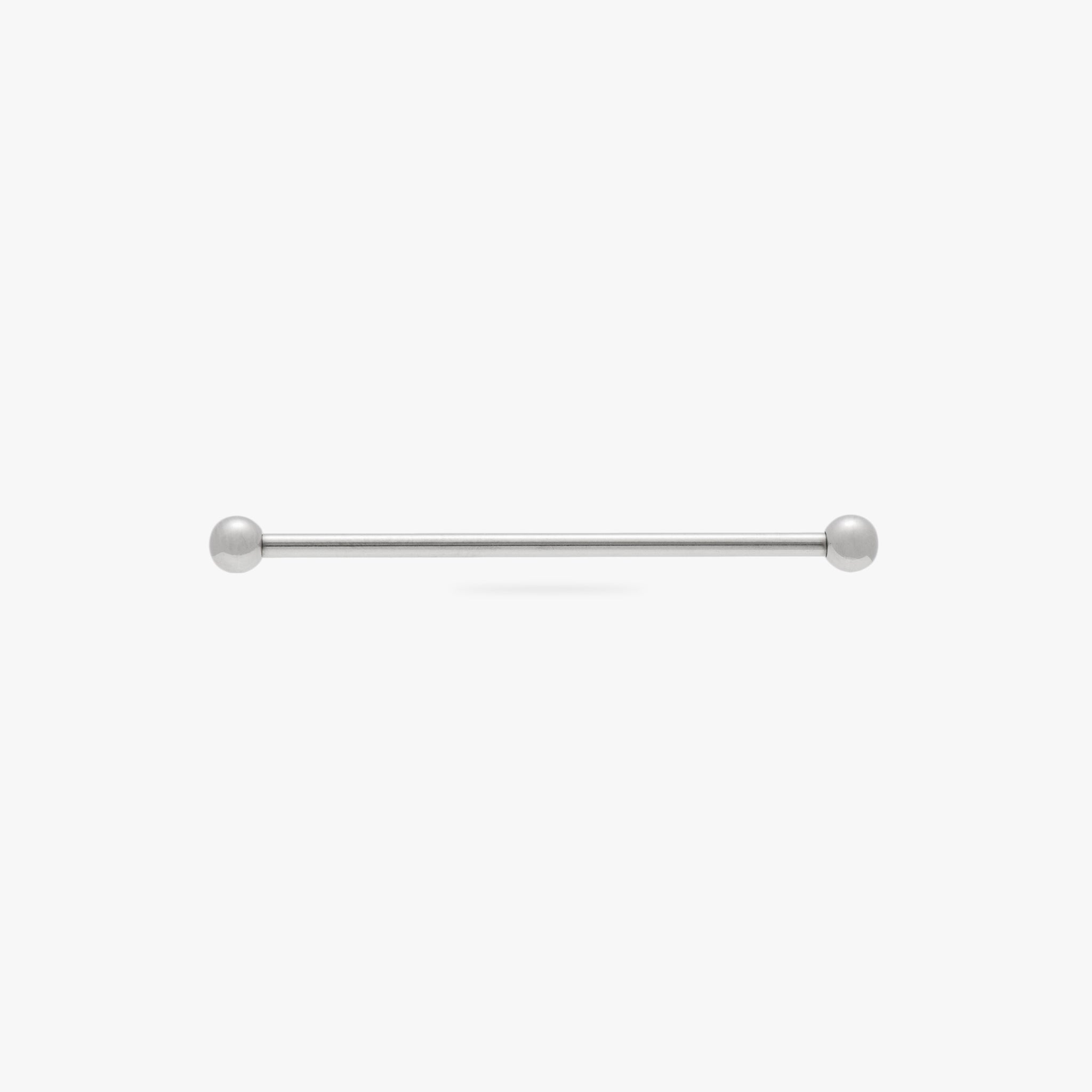 This is an image of a silver-toned titanium industrial bar that is 38mm in length against a white background. - Alternative view 2