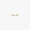 This is an image of a 14K gold curved barbell that is 8mm in length against a white background.