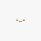 This is an image of a 14K gold curved barbell that is 8mm in length against a white background.