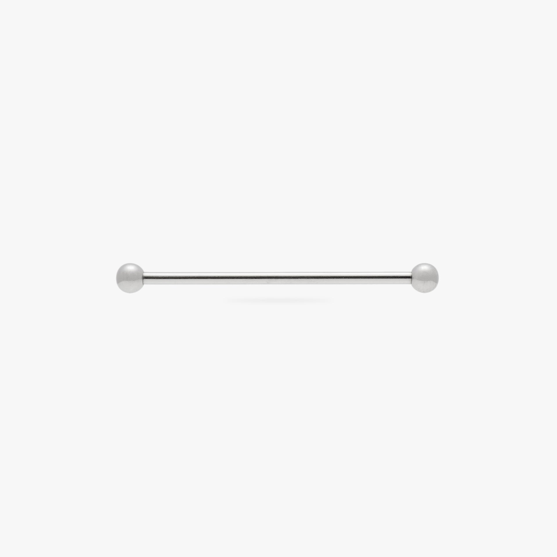 This is an image of a silver-toned titanium industrial bar that is 35mm in length against a white background. - Main view
