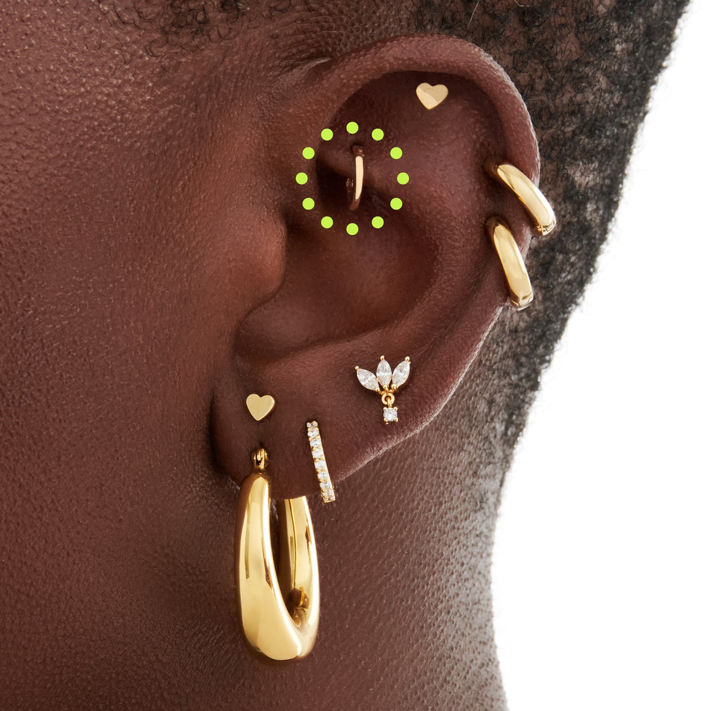 16g Flat Back Earrings Internally Threaded Titanium Cartilage Stud