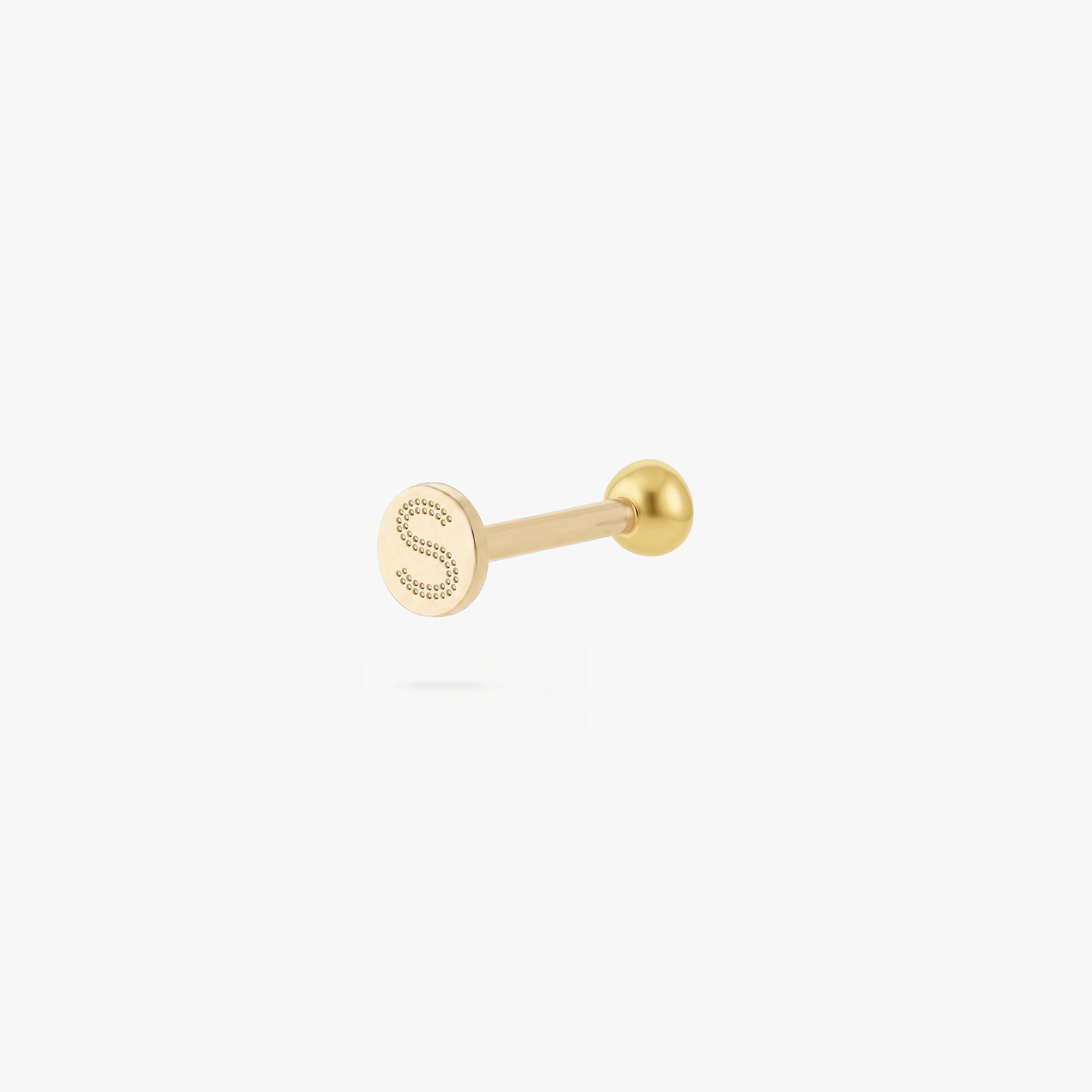 This is an image of a gold toned flatback stud with a 3mm, bezel set pink CZ stone. - Alternative view 3