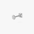 titanium cz flatback stud with a 4mm clear cz stone 