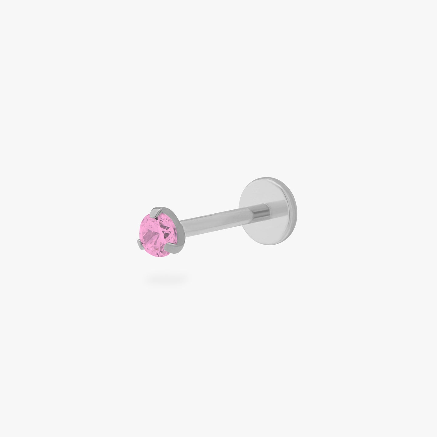 This is a silver toned titanium flatback stud with a mini tourmaline cz stone. color:null|tourmaline