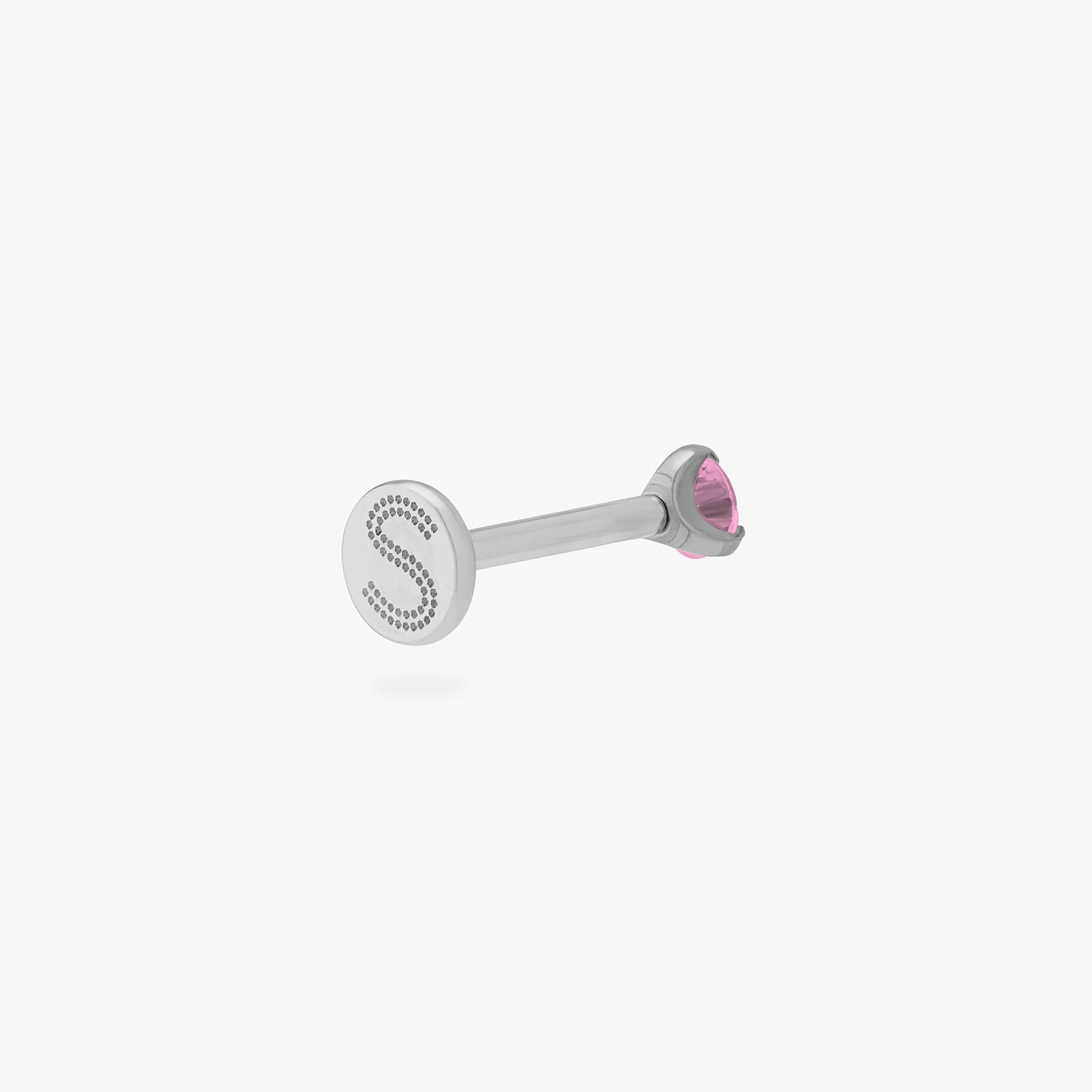 This is a silver toned titanium flatback stud with a mini tourmaline cz stone. color:null|tourmaline