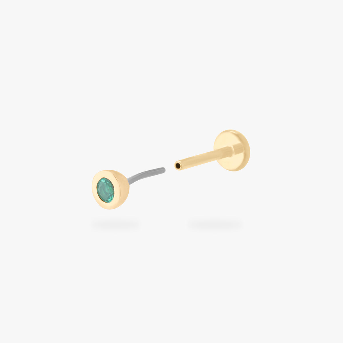 14k emerald bezel flatback color:null|14k gold