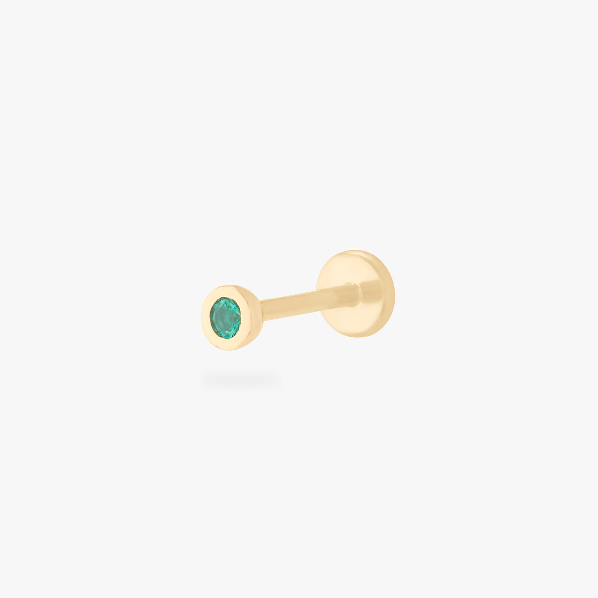 14k emerald bezel flatback color:null|14k gold