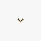 this image shows a 14k pave V flatback with black cz stones 