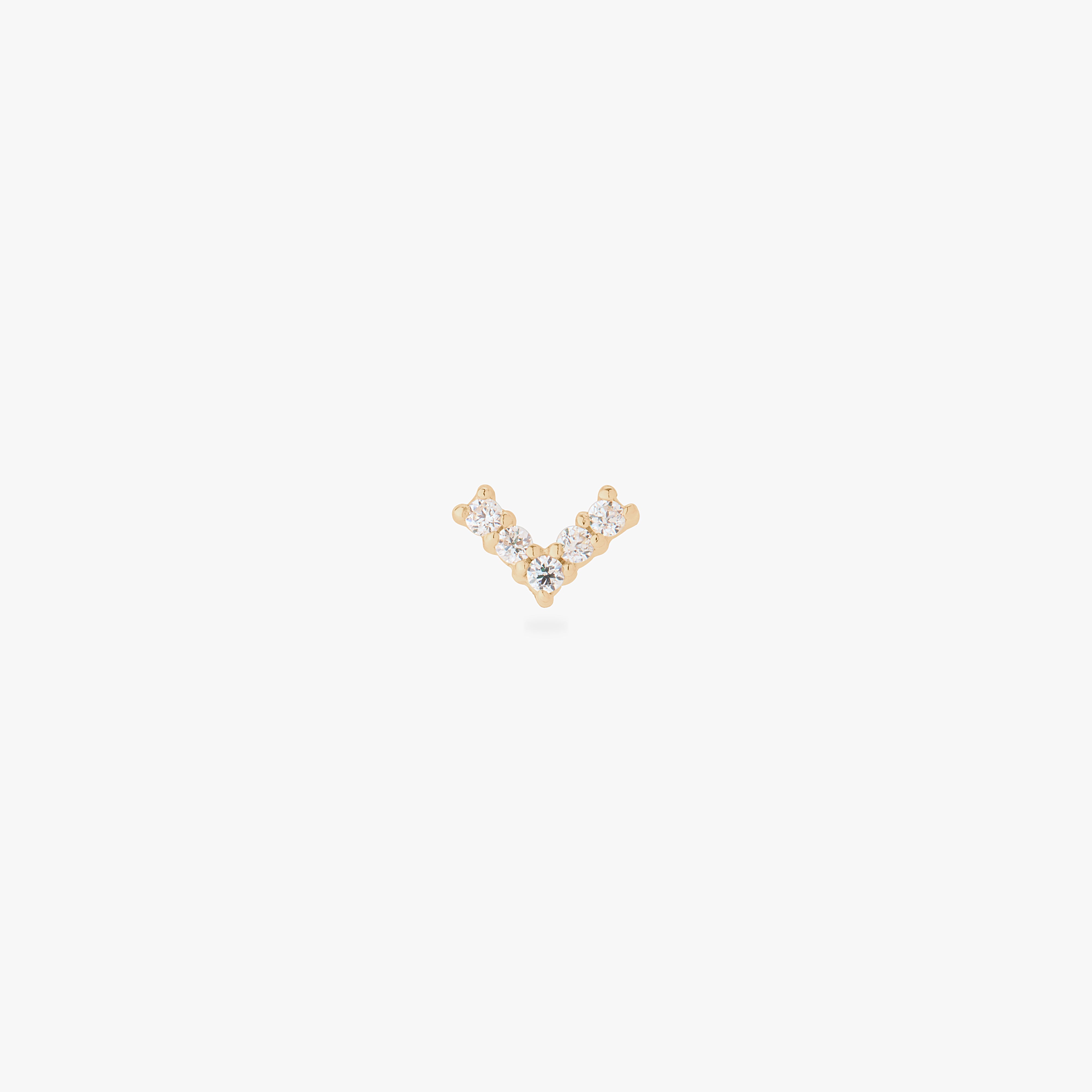 this image shows a 14k pave v flatback with clear cz stones 