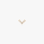 this image shows a 14k pave v flatback with clear cz stones 