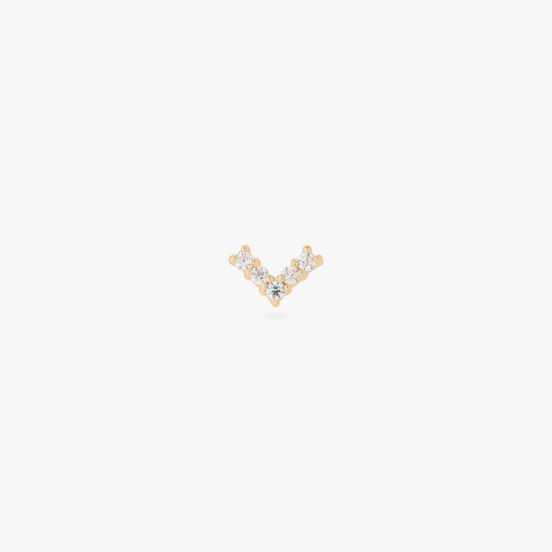 this image shows a 14k pave v flatback with clear cz stones - Alternative view 1