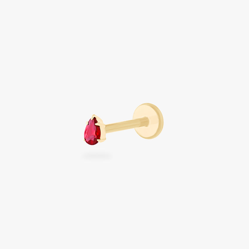14K Pear Flatback
