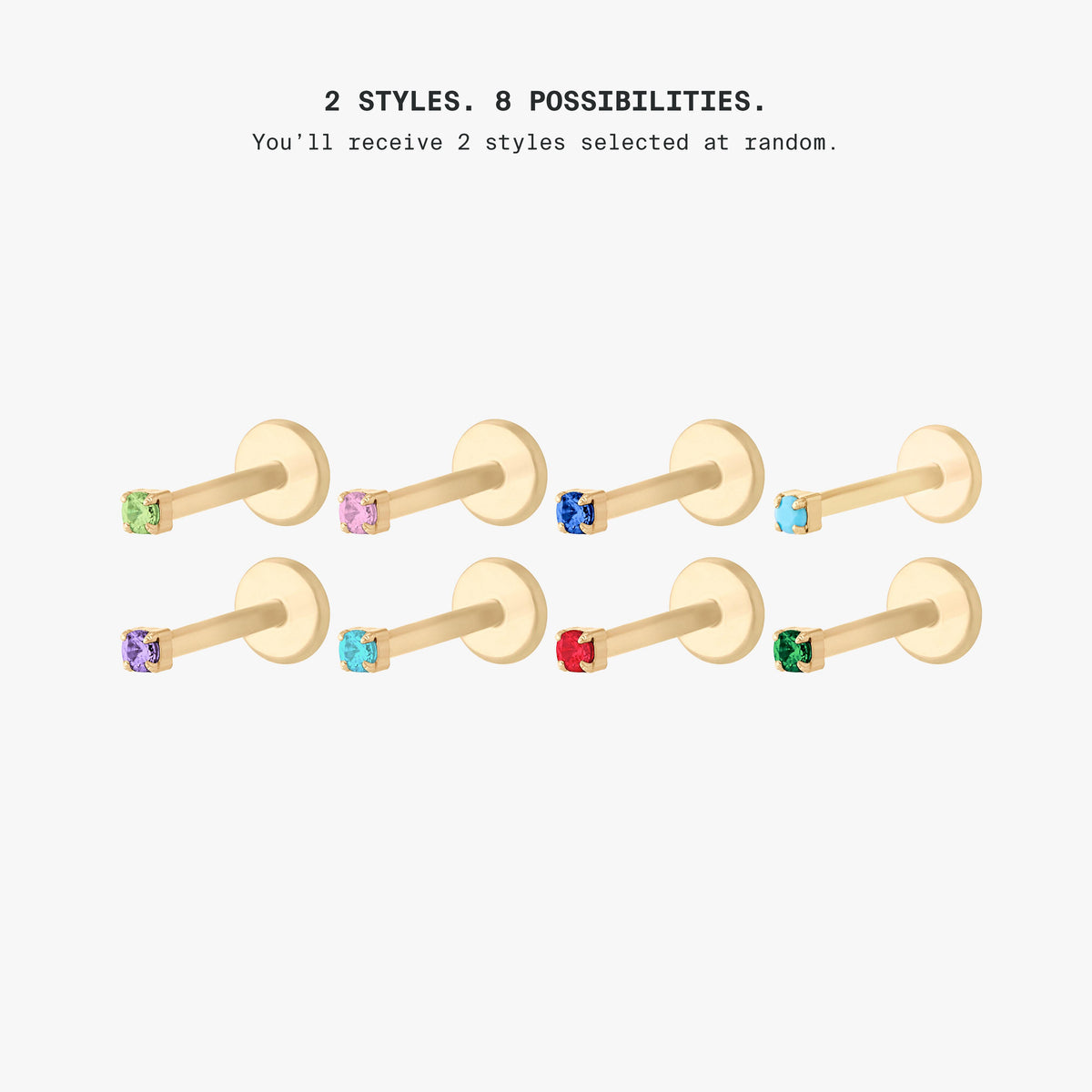 Image of 8 color micro flatbacks - buy the mystery set to receive 2 mystery styles