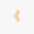 This is an image of a front view of the 14k gold flatback stud that is a solid gold crown marquise shape. 
