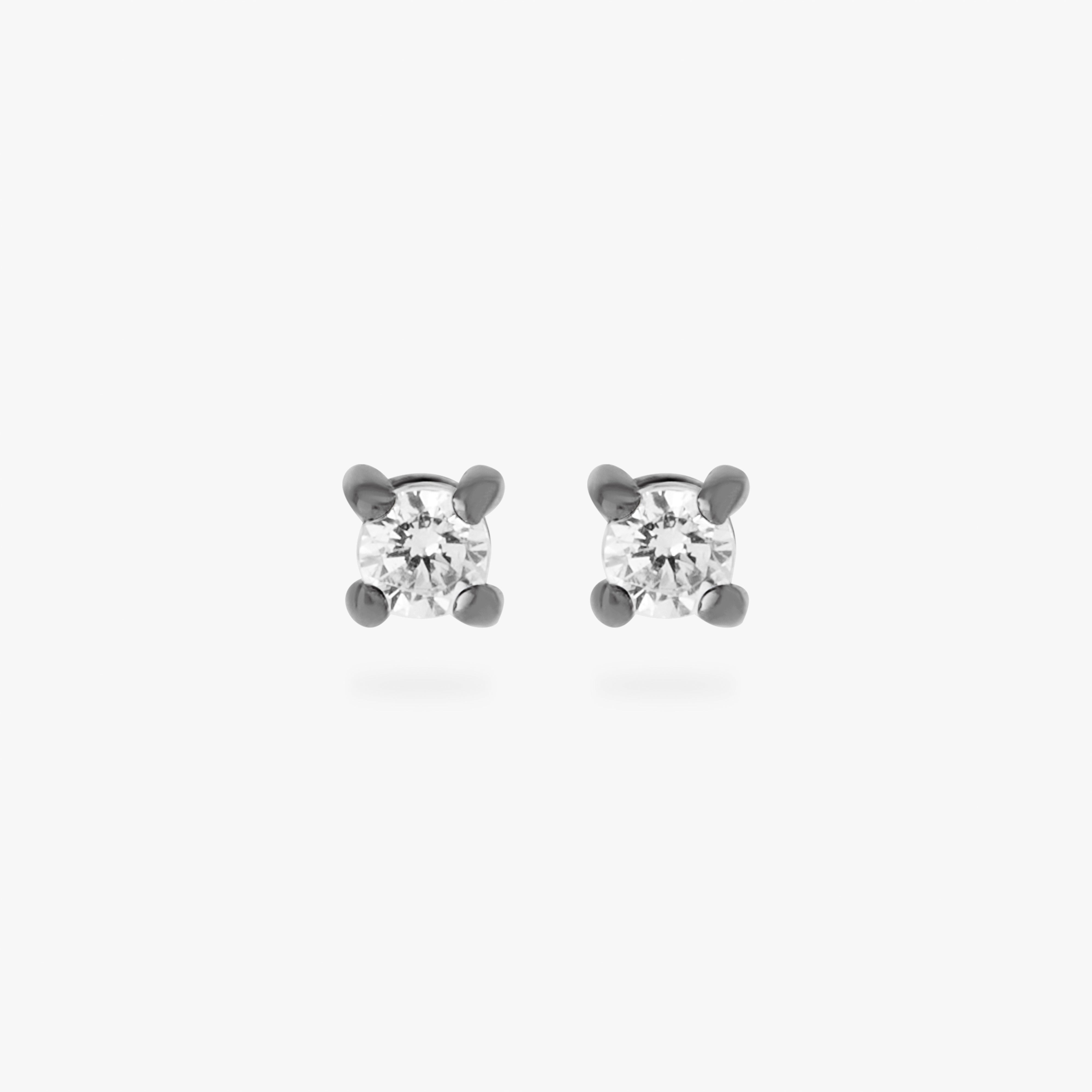 mini cz stud in gunmetal with a clear stone [pair] color:null|gunmetal