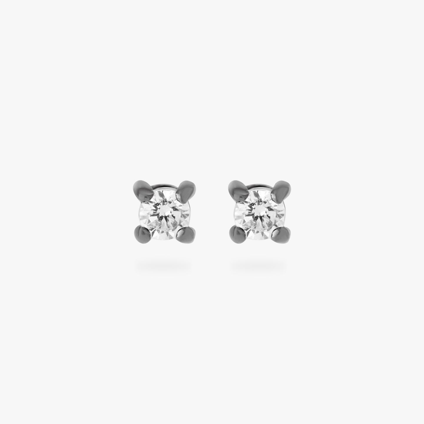 mini cz stud in gunmetal with a clear stone [pair] color:null|gunmetal