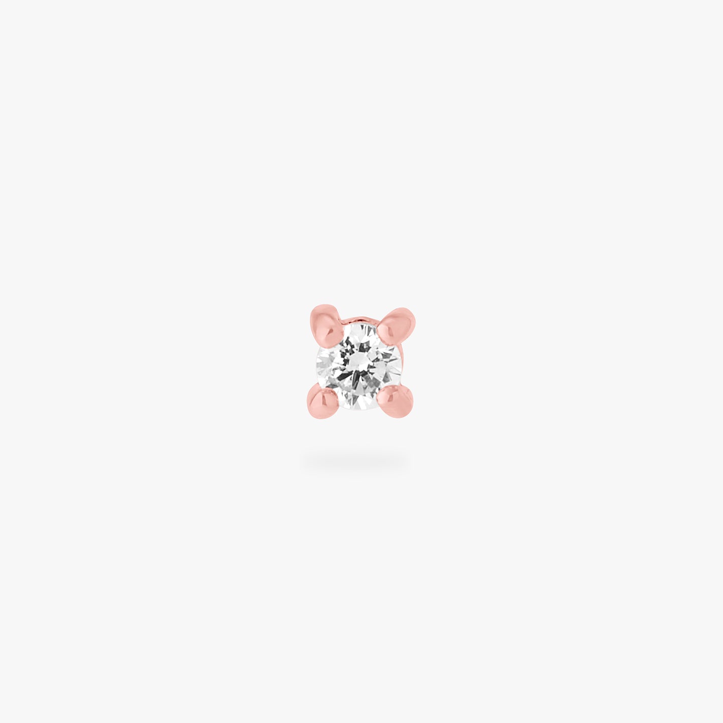 2mm cz stud in rose gold color:null|rose gold