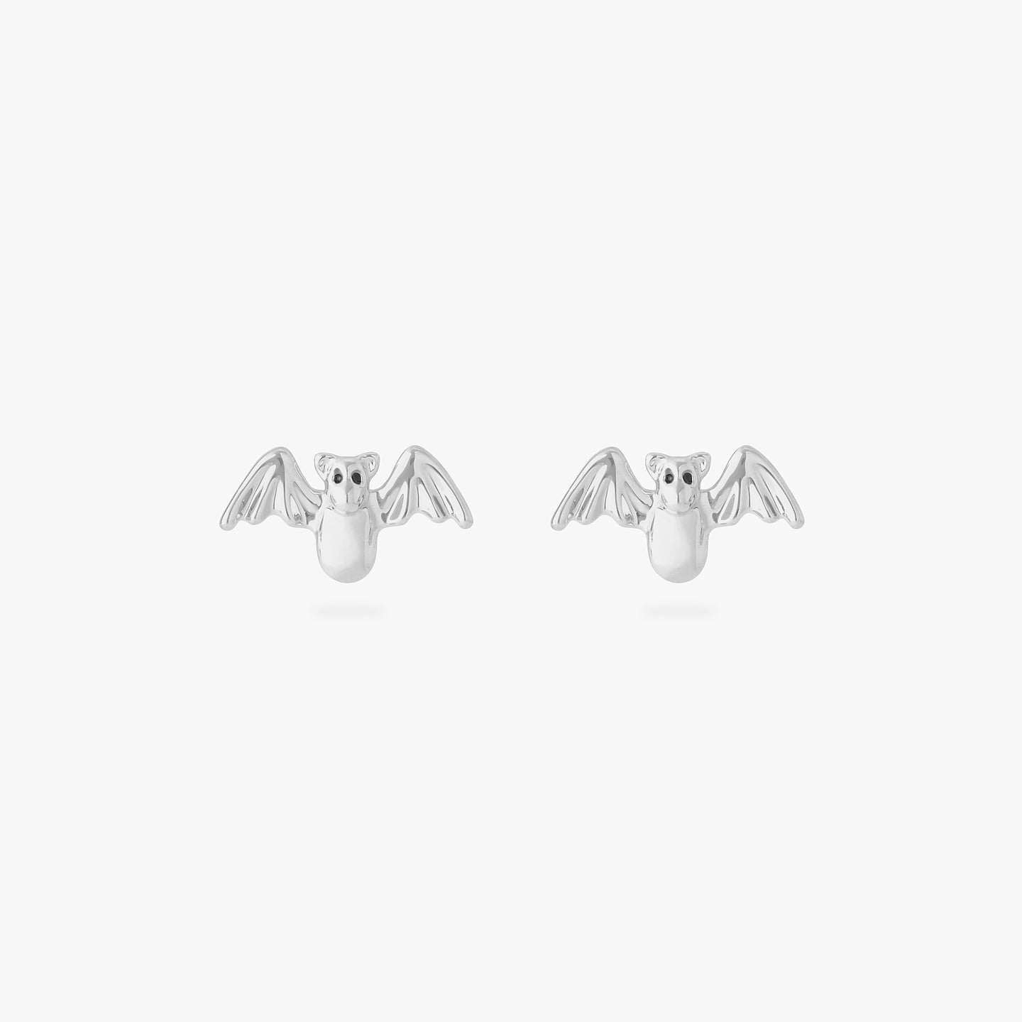 A silver bat stud [pair] color:null|silver/black