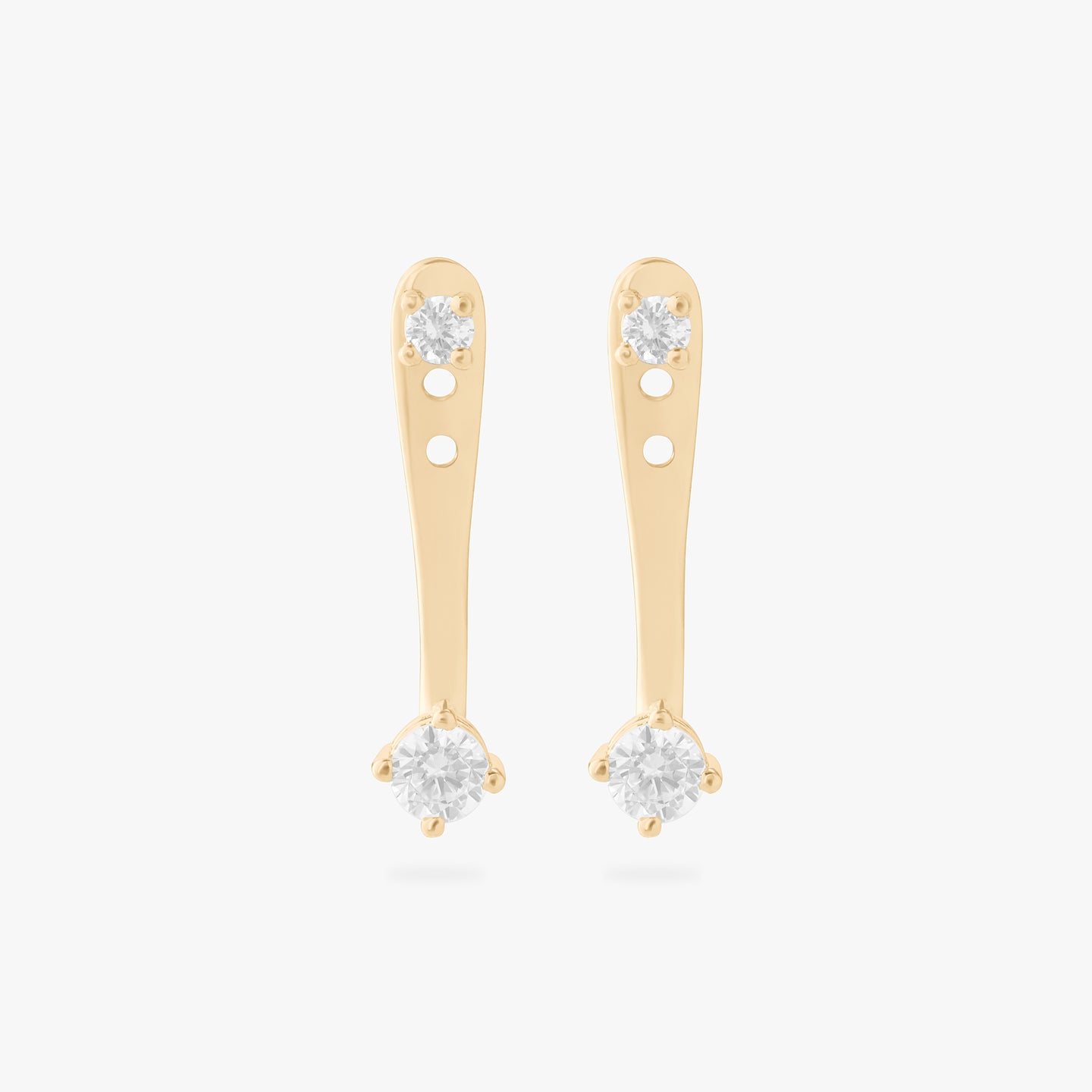 gold cz jacket stud [pair] color:null|gold/clear