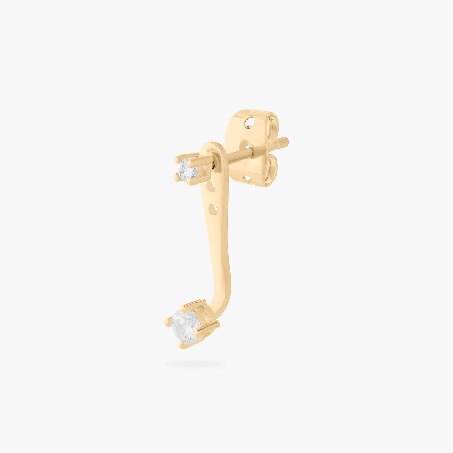 gold cz jacket stud color:null|gold/clear