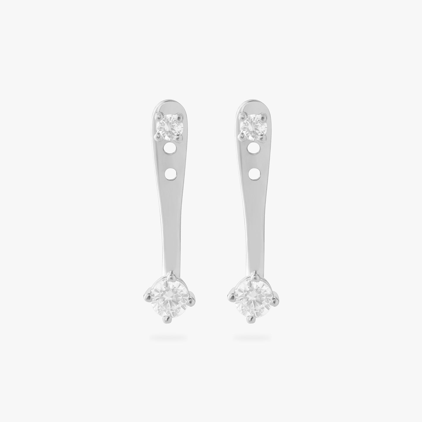 silver cz jacket stud [pair] color:null|silver/clear