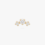 Gold micro cluster flatback with 3 small stones