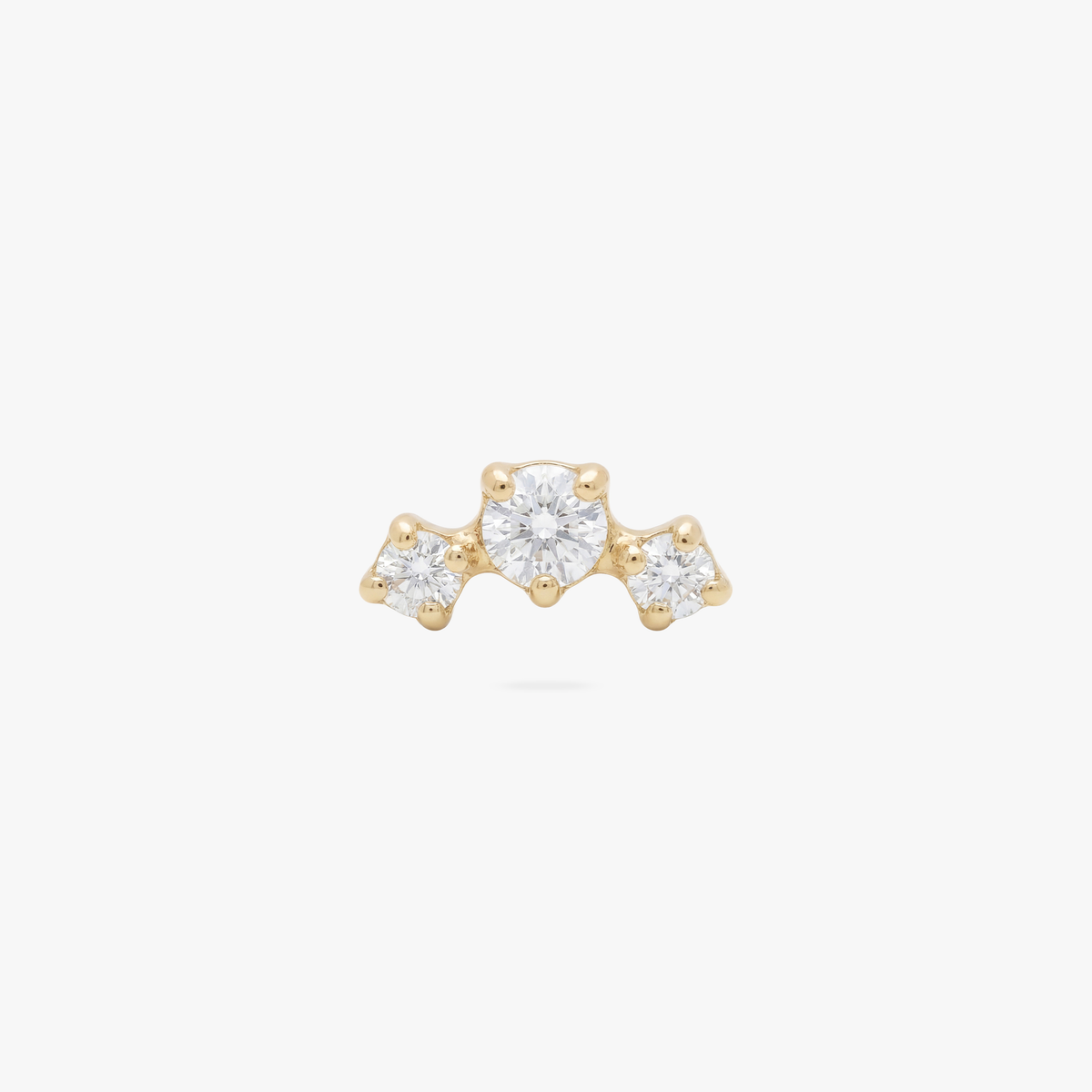 Gold micro cluster flatback with 3 small stones