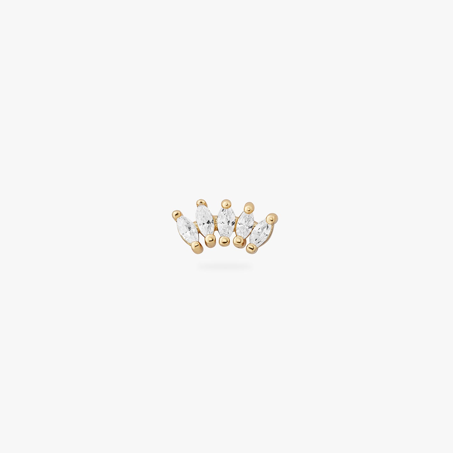 a gold flatback stud with a small crown-shape of clear marquise studs color:null|gold/clear|6mm / gold/clear|8mm / gold/clear|10mm / gold/clear|6mm / gold|8mm / gold|10mm / gold