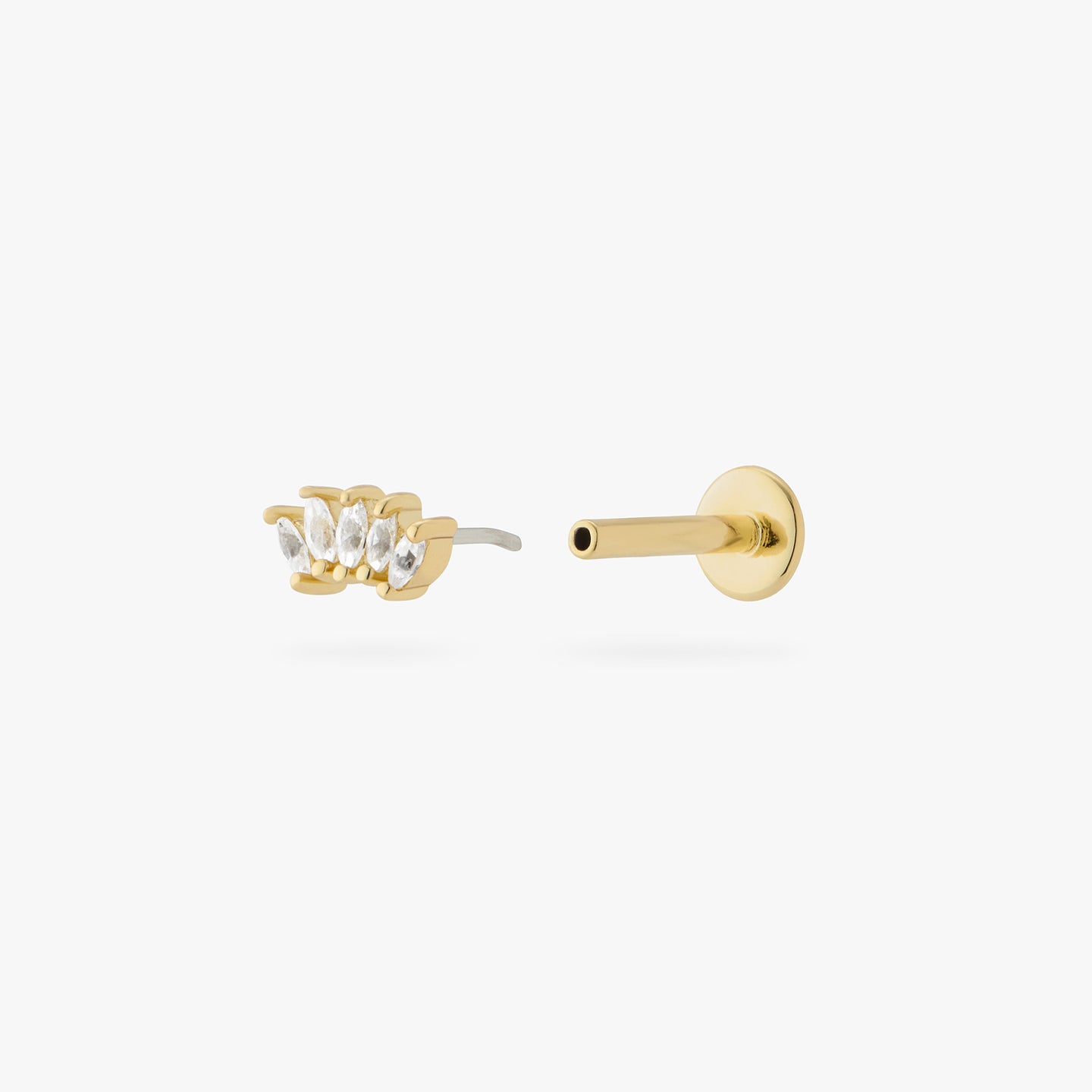 a gold flatback stud with a small crown-shape of clear marquise studs color:null|gold/clear|6mm / gold/clear|8mm / gold/clear|10mm / gold/clear|6mm / gold|8mm / gold|10mm / gold