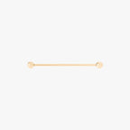 This is an image of a 14K gold industrial bar that is 38mm in length against a white background. 