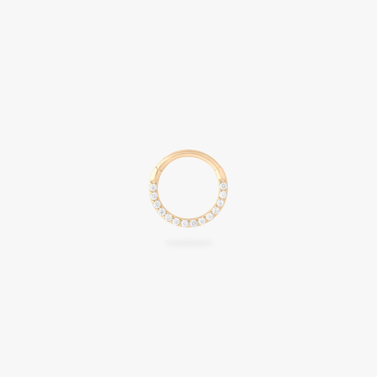 8mm seamless front set pave clicker in gold color:null|gold