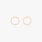 8mm seamless front set pave clicker in gold [pair] color:null|gold