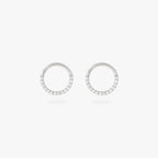 8mm seamless front set pave clicker in silver [pair] color:null|silver