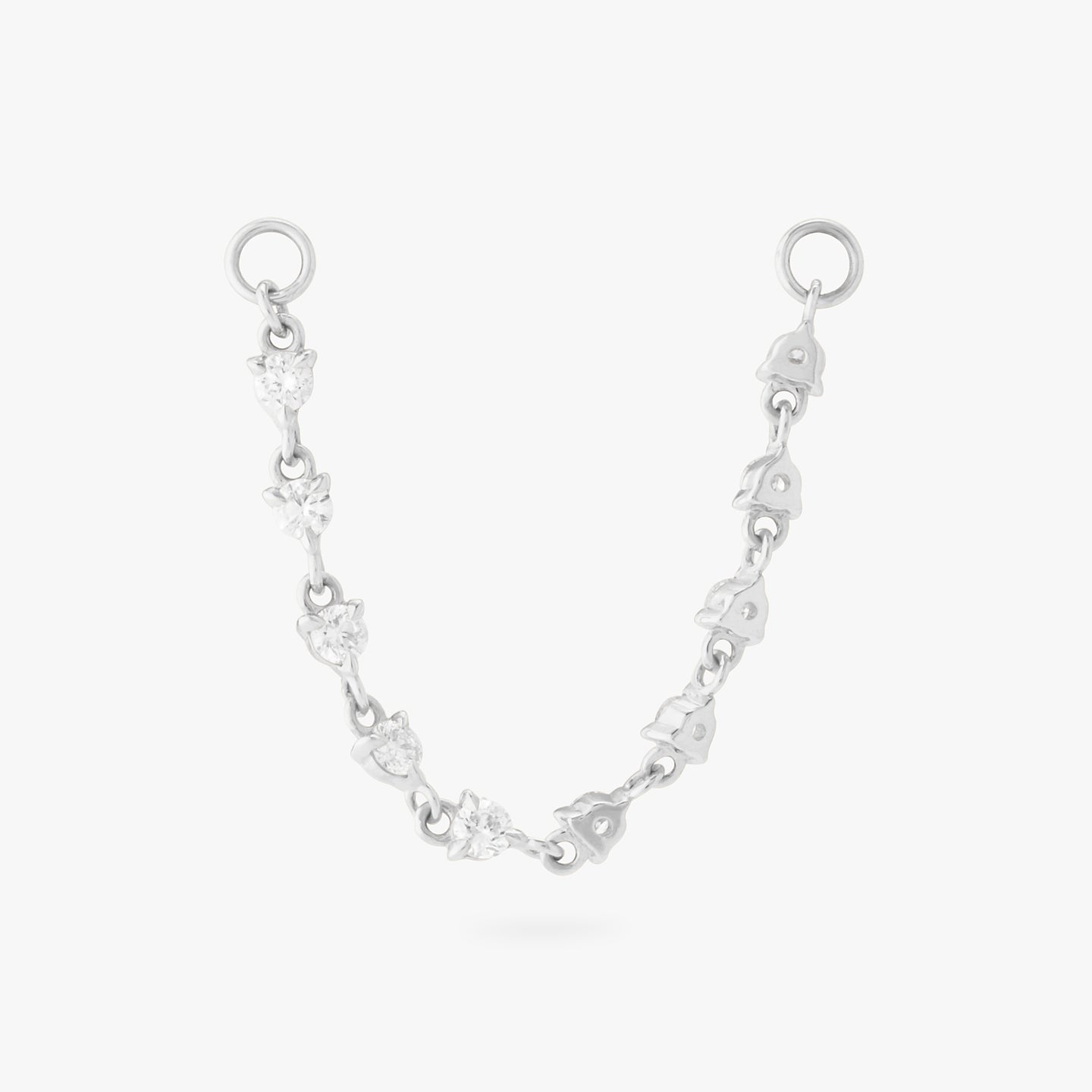 lab grown diamond chain set in 14k white gold color:null|white gold/clear