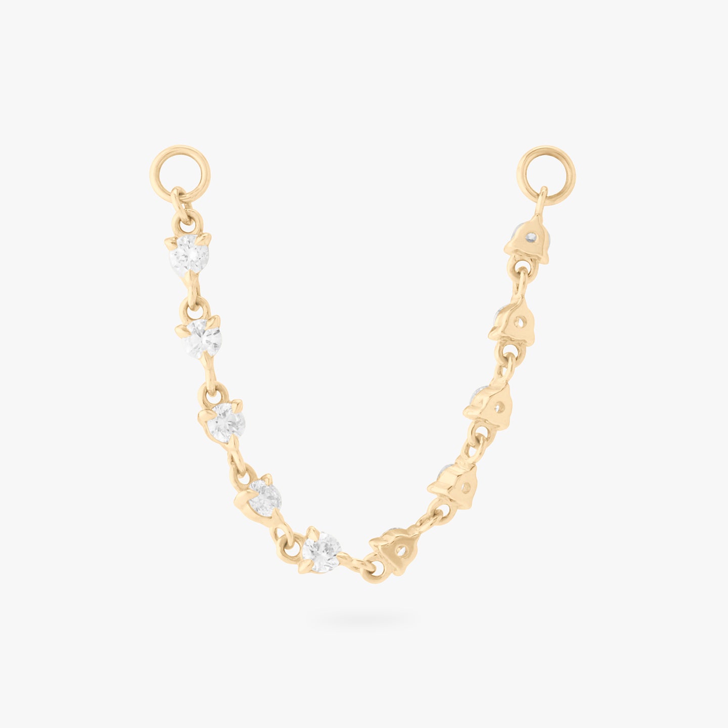 lab grown diamond chain set in 14k yellow gold color:null|yellow gold/clear