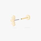 This is an image of a 14k gold flatback stud that is a solid gold crown marquise shape. color:null|14k gold