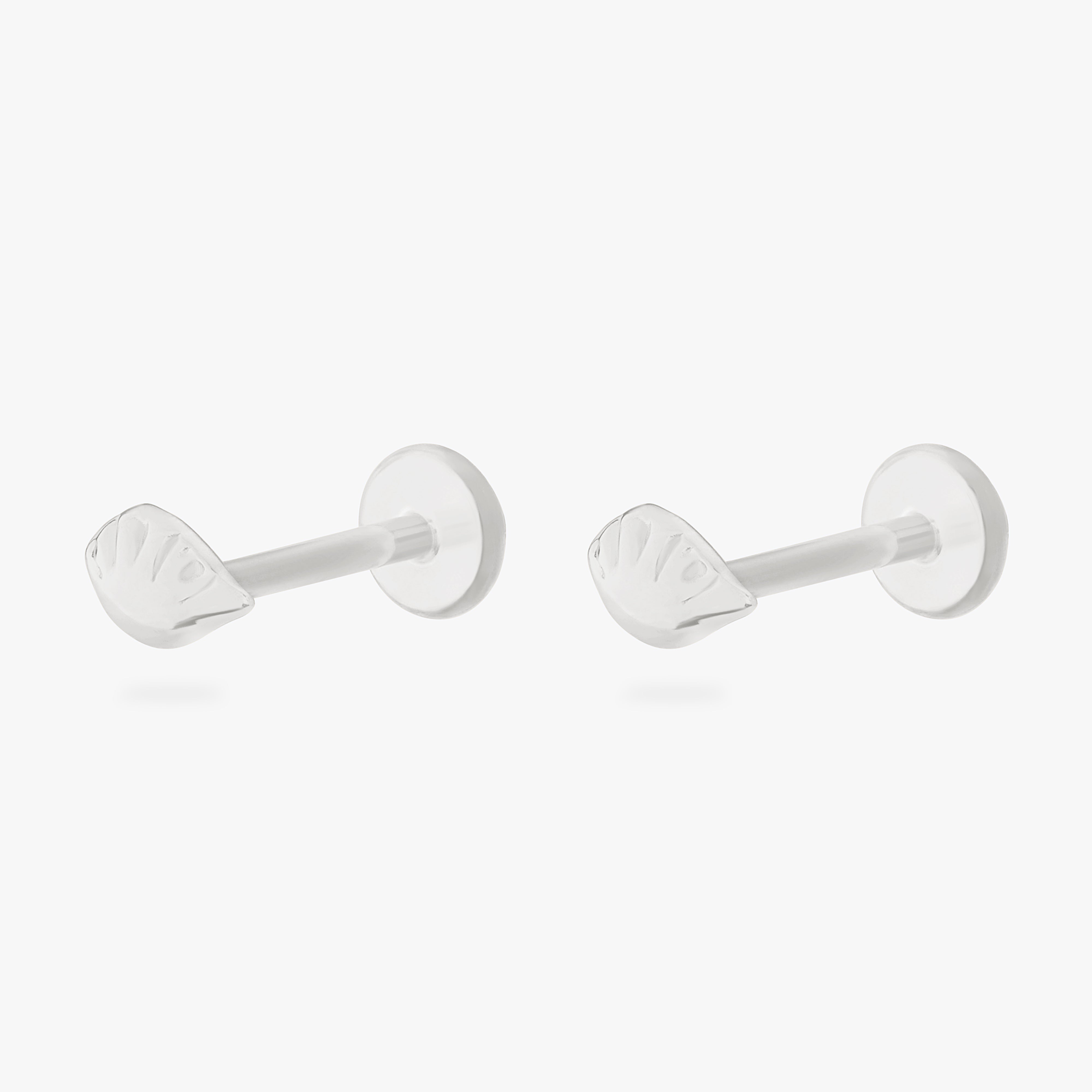 collaboration collection between DTF x Studs featuring a flatback with a steamed dumpling in silver [pair] color:null|silver