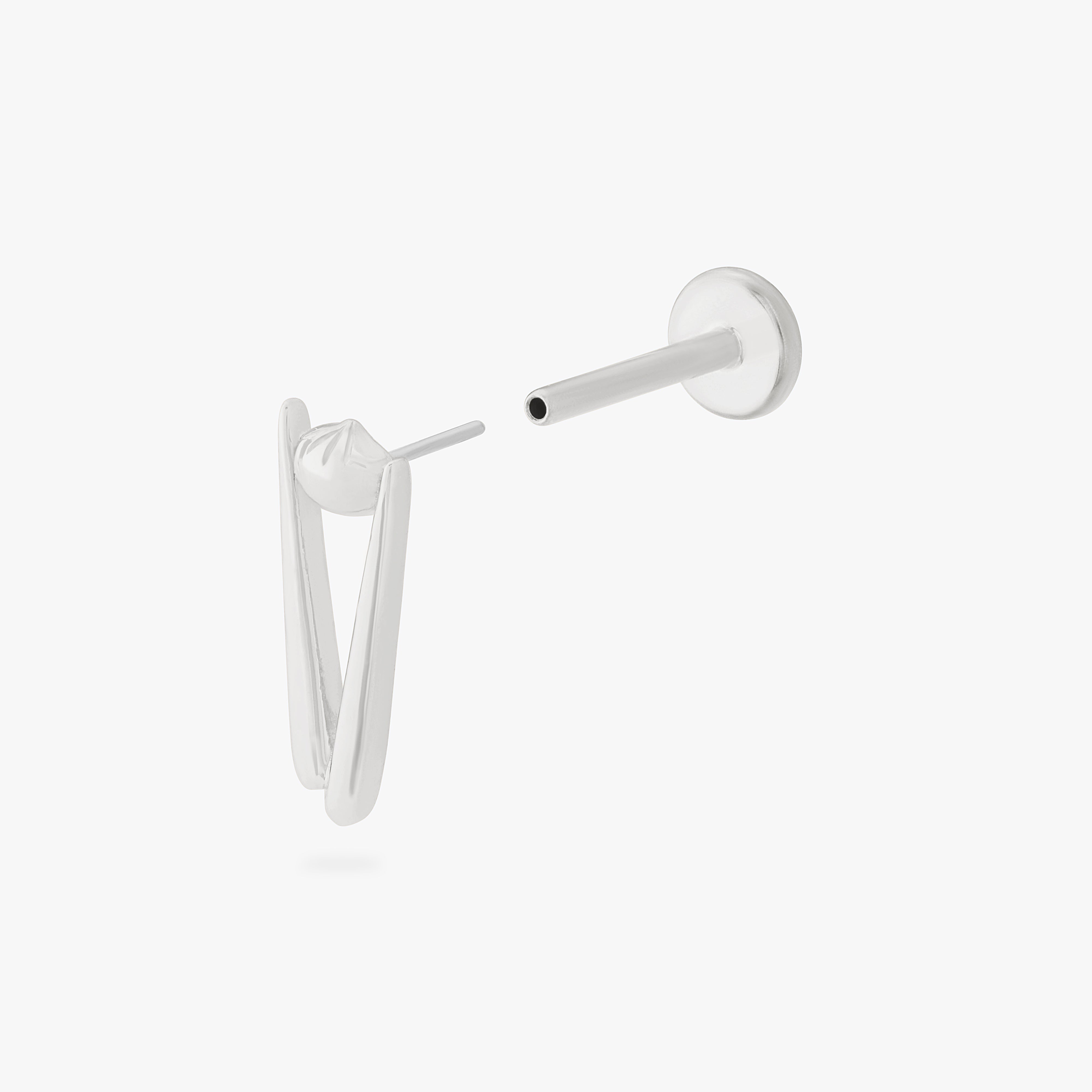 collaboration collection between DTF x Studs featuring a flatback with a pair of chopsticks holding a dumpling in silver color:null|silver