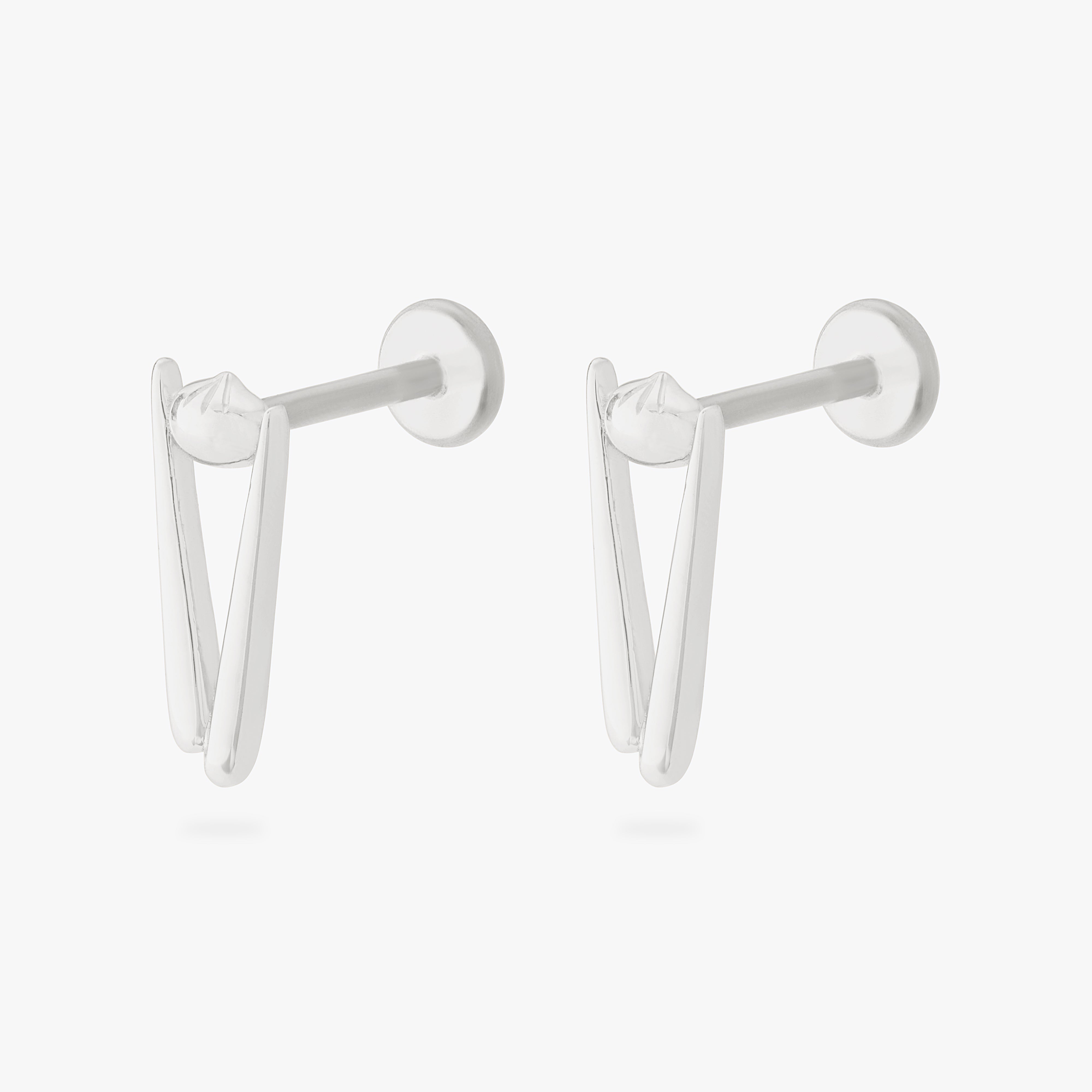 collaboration collection between DTF x Studs featuring a flatback with a pair of chopsticks holding a dumpling in silver [pair] color:null|silver