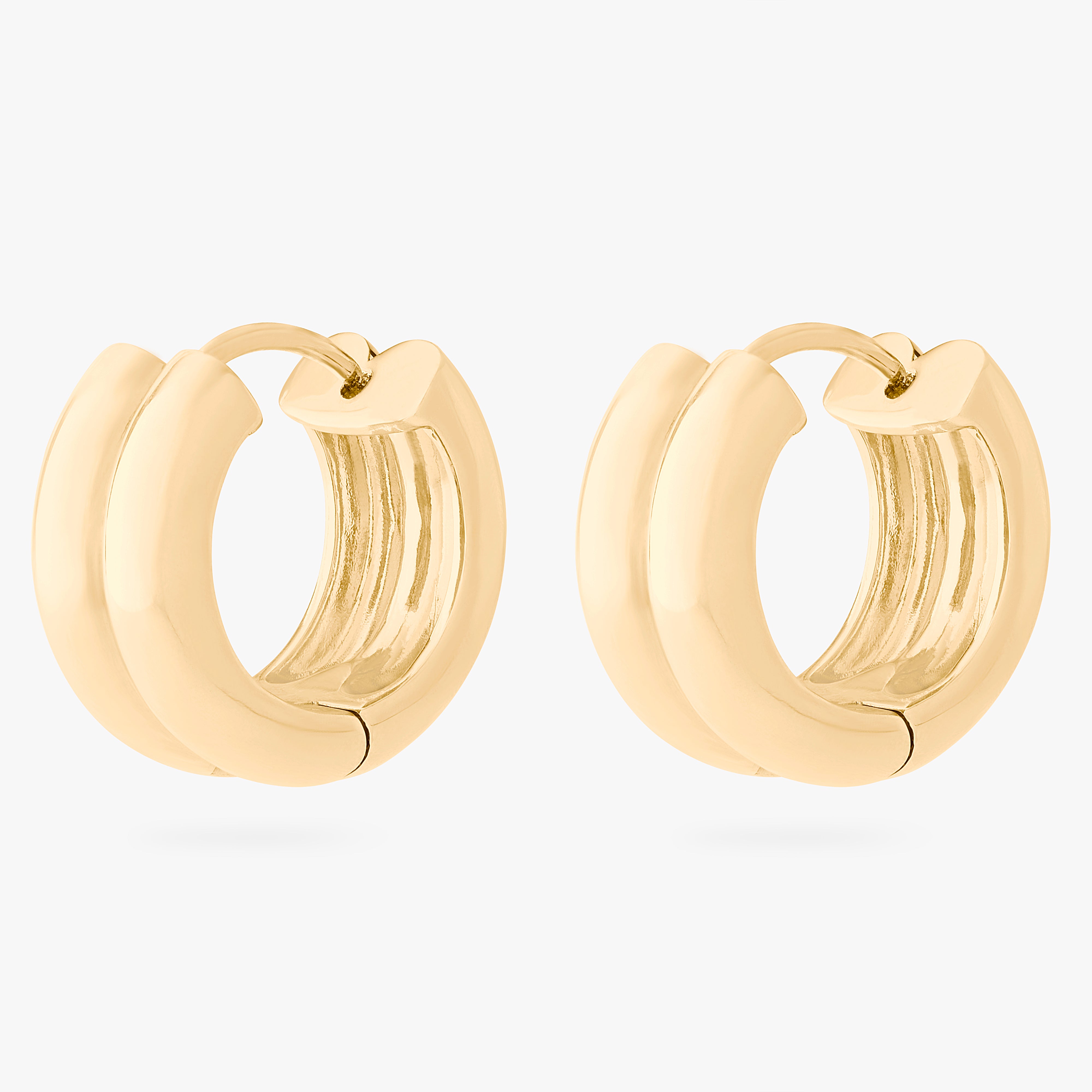 chunky hoop with two ridges in gold [pair] color:null|gold